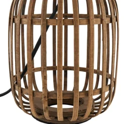 Bordlamper ^ Lindby bordlampe Marzanna, grå, bambus, 42,5 cm, E27