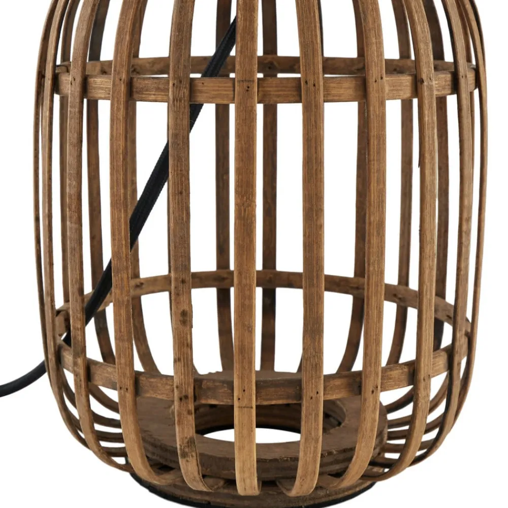 Bordlamper ^ Lindby bordlampe Marzanna, grå, bambus, 42,5 cm, E27