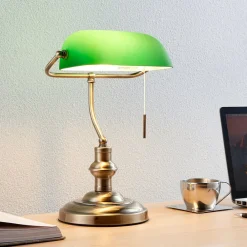 Arbejdsrum/Kontor|Pendellamper ^ Lindby bordlampe Milenka, bronze, højde 38 cm, metal