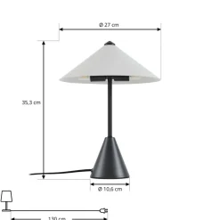 Lindby Bordlamper > bordlampe Norvik, højde 35 cm, sort/grå, metal