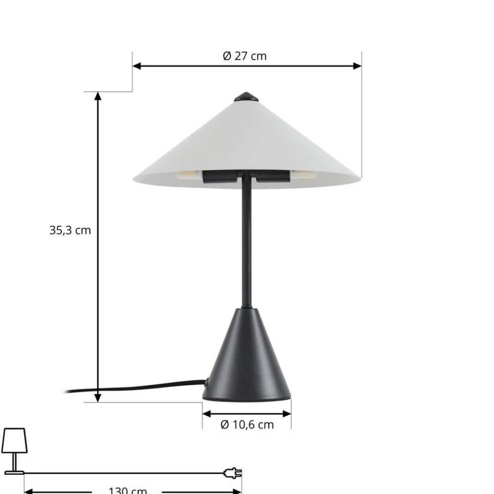Lindby Bordlamper > bordlampe Norvik, højde 35 cm, sort/grå, metal