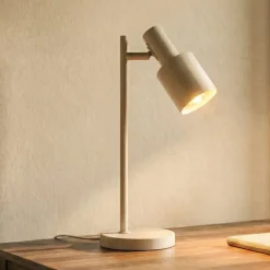 Lindby Arbejdsrum/Kontor|Bordlamper > bordlampe Ovelia, beige, metal, E27