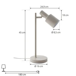 Lindby Arbejdsrum/Kontor|Bordlamper > bordlampe Ovelia, beige, metal, E27