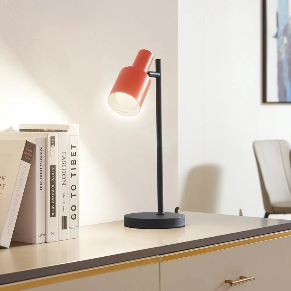 Lindby Bordlamper > bordlampe Ovelia, orange/sort, metal, E27
