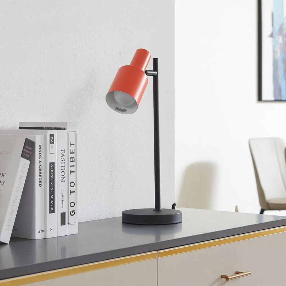 Lindby Bordlamper > bordlampe Ovelia, orange/sort, metal, E27