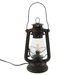 Lindby Pendellamper|Bordlamper > bordlampe Raisa, rustfarvet, metal, lygte, E14