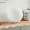 Lindby Bordlamper > bordlampe Rhona, hvid, opalglas, Ø 25 cm, E27