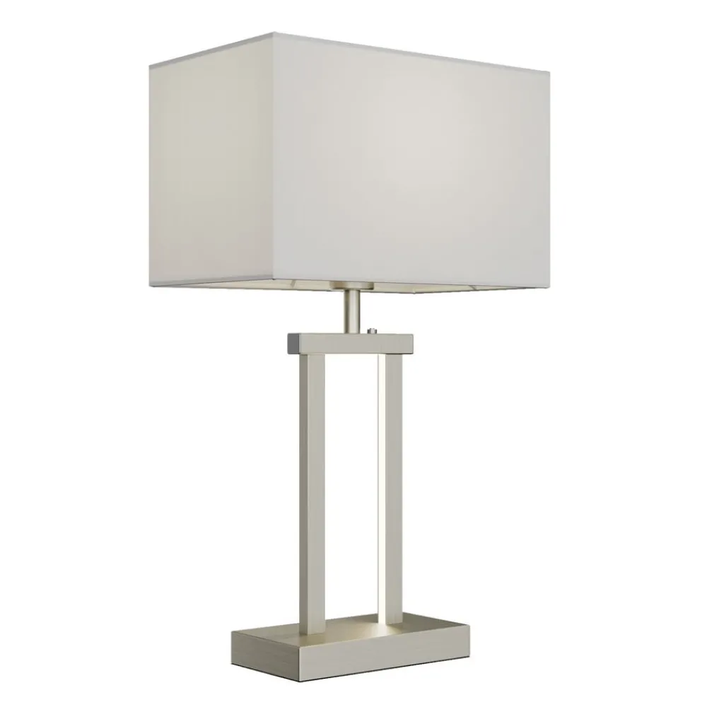 Lindby Bordlamper > bordlampe Sigurd, hvid, stof, højde 54 cm, E27