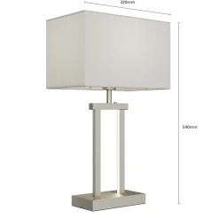 Lindby Bordlamper > bordlampe Sigurd, hvid, stof, højde 54 cm, E27