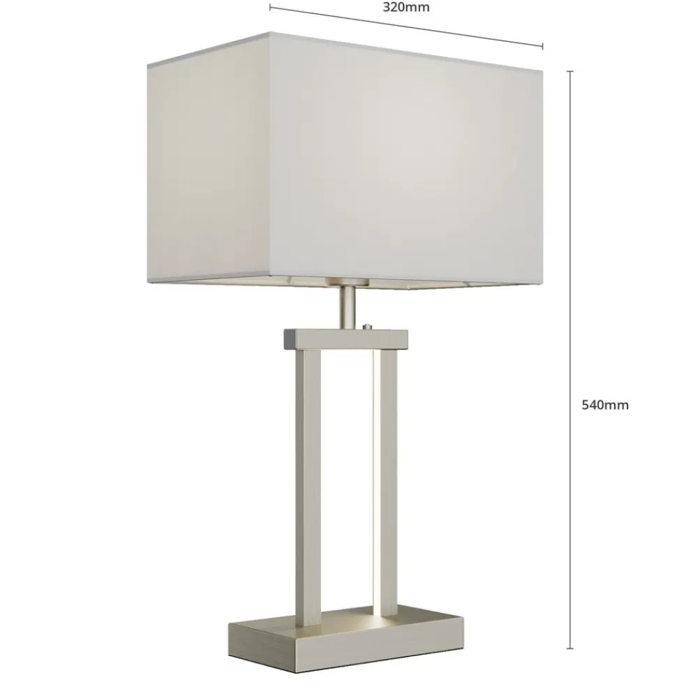 Lindby Bordlamper > bordlampe Sigurd, hvid, stof, højde 54 cm, E27