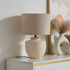 Lindby Gang|Pendellamper > bordlampe Thalassia, beige, Ø 30 cm, keramik