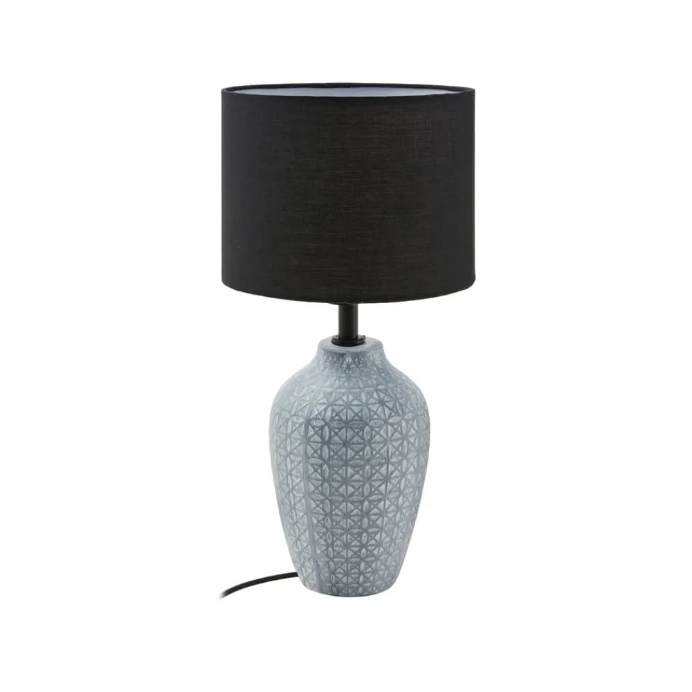 Lindby Bordlamper > bordlampe Thalassia, grå/sort, Ø 20cm, keramik
