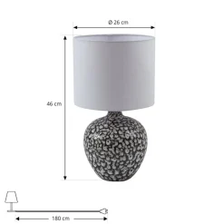 Bordlamper ^ Lindby bordlampe Thalassia, sort/hvid, Ø 26cm, keramik