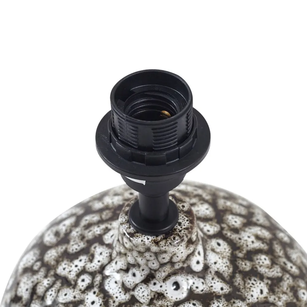 Bordlamper ^ Lindby bordlampe Thalassia, sort/hvid, Ø 26cm, keramik
