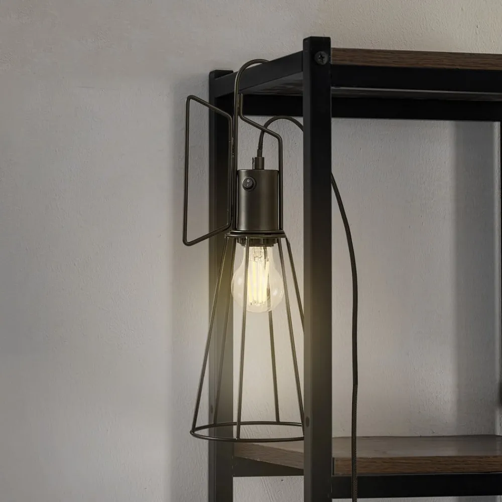 Lindby Bordlamper > bordlampe Tharion, sort, metal, Ø 15,4 cm