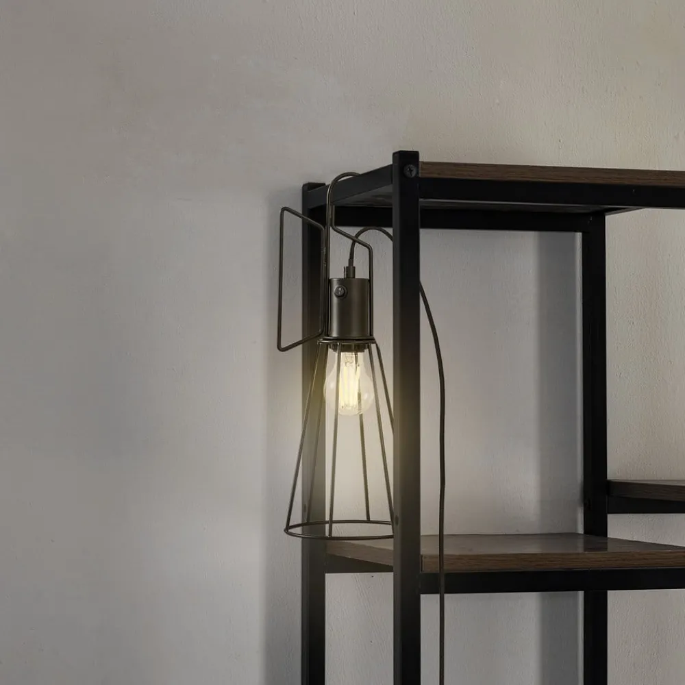 Lindby Bordlamper > bordlampe Tharion, sort, metal, Ø 15,4 cm