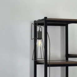 Lindby Bordlamper > bordlampe Tharion, sort, metal, Ø 15,4 cm