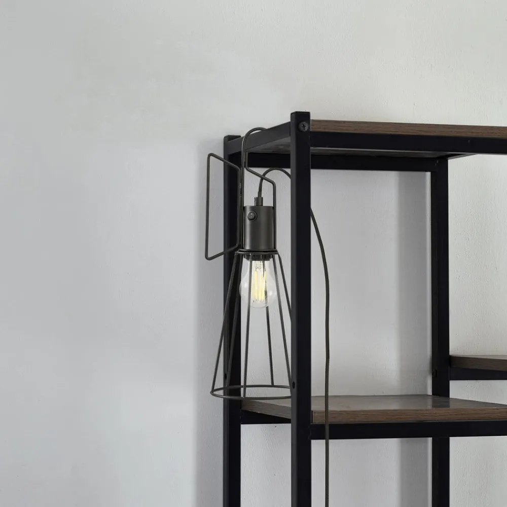 Lindby Bordlamper > bordlampe Tharion, sort, metal, Ø 15,4 cm