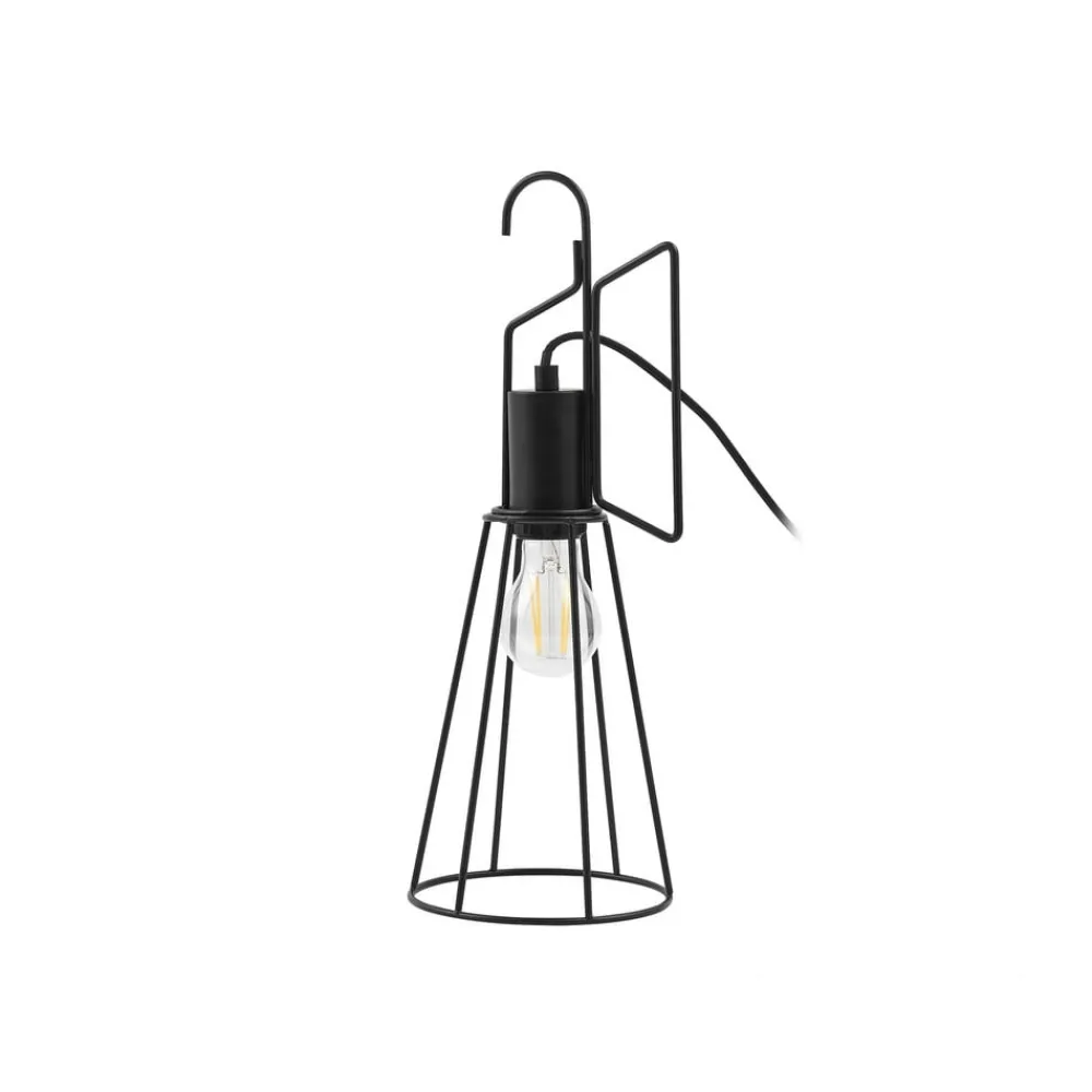 Lindby Bordlamper > bordlampe Tharion, sort, metal, Ø 15,4 cm