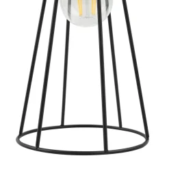 Lindby Bordlamper > bordlampe Tharion, sort, metal, Ø 15,4 cm