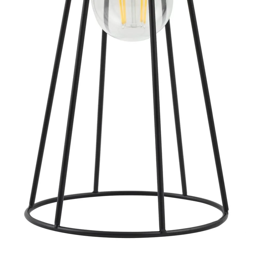 Lindby Bordlamper > bordlampe Tharion, sort, metal, Ø 15,4 cm