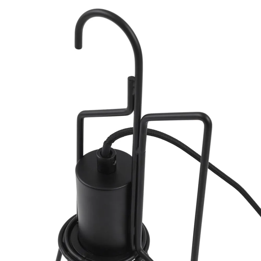 Lindby Bordlamper > bordlampe Tharion, sort, metal, Ø 15,4 cm
