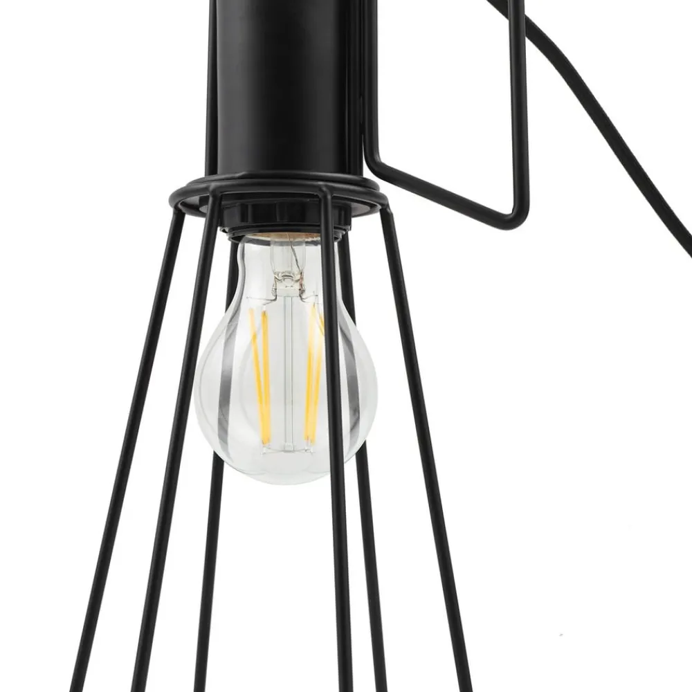 Lindby Bordlamper > bordlampe Tharion, sort, metal, Ø 15,4 cm