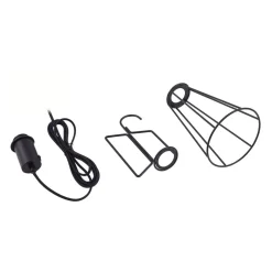 Lindby Bordlamper > bordlampe Tharion, sort, metal, Ø 15,4 cm