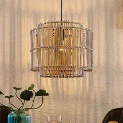 Lindby Gang|Pendellamper > Bridga pendellampe, Ø 35 cm, sort, bambus