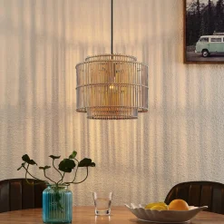 Lindby Gang|Pendellamper > Bridga pendellampe, Ø 35 cm, sort, bambus
