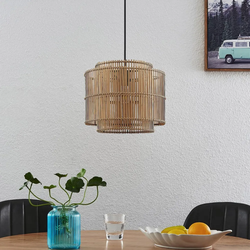 Lindby Gang|Pendellamper > Bridga pendellampe, Ø 35 cm, sort, bambus