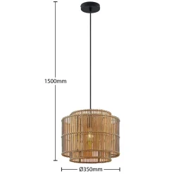 Lindby Gang|Pendellamper > Bridga pendellampe, Ø 35 cm, sort, bambus
