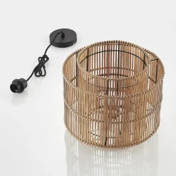 Lindby Gang|Pendellamper > Bridga pendellampe, Ø 35 cm, sort, bambus
