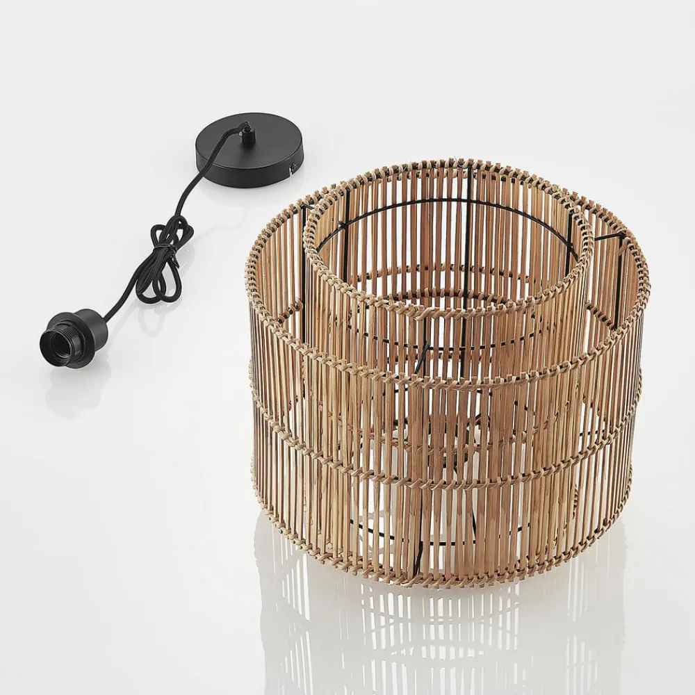 Lindby Gang|Pendellamper > Bridga pendellampe, Ø 35 cm, sort, bambus