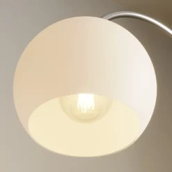 Lindby Gulvlamper|Gulvlamper > buelampe Cynthia, nikkelfarvet, glas, 140 cm, E27