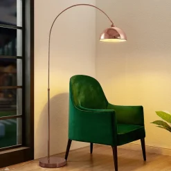 Lindby Pendellamper|Gulvlamper > buelampe Lennart, kobber, højdejusterbar, E27
