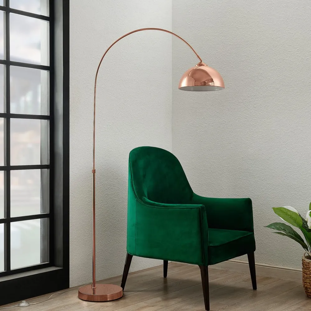 Lindby Pendellamper|Gulvlamper > buelampe Lennart, kobber, højdejusterbar, E27