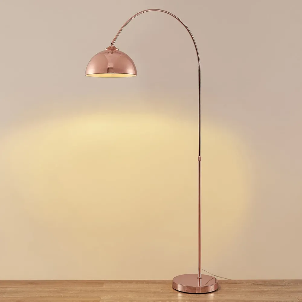 Lindby Pendellamper|Gulvlamper > buelampe Lennart, kobber, højdejusterbar, E27