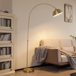 Pendellamper|Gulvlamper ^ Lindby buelampe Lennart, messing, højdejusterbar, E27