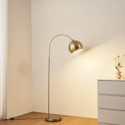 Lindby Pendellamper|Gulvlamper > buelampe Moisia, messingfarvet, metal, 148 cm