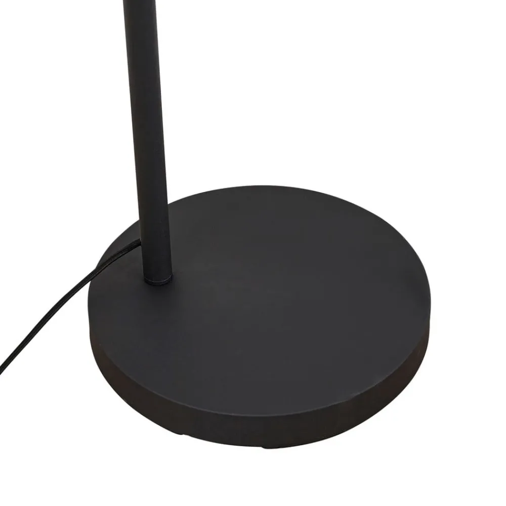 Gulvlamper|Gulvlamper ^ Lindby buelampe Solvian, sort/natur, bambus, metal