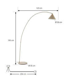 Lindby Gulvlamper|Gulvlamper > buelampe Triangolo, beige, højde 195 cm, metal, E27