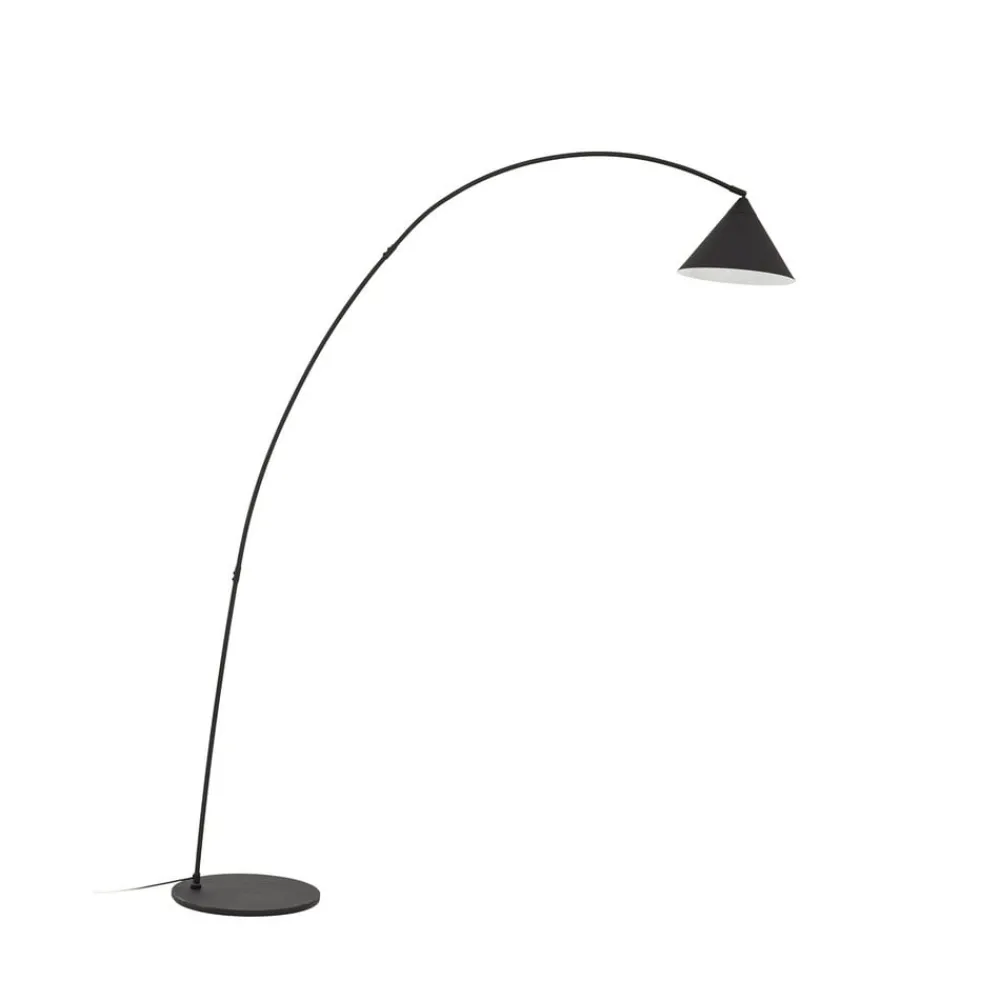Gulvlamper|Gulvlamper ^ Lindby buelampe Triangolo, sort, højde 195 cm, metal E27
