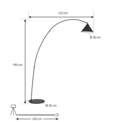 Gulvlamper|Gulvlamper ^ Lindby buelampe Triangolo, sort, højde 195 cm, metal E27