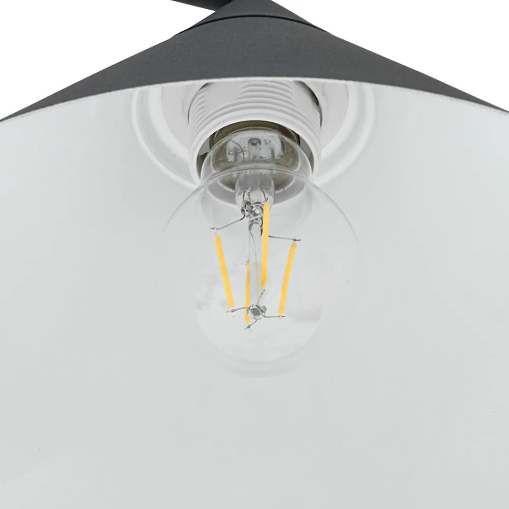Gulvlamper|Gulvlamper ^ Lindby buelampe Triangolo, sort, højde 195 cm, metal E27