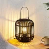 Lindby Pendellamper > Canyana bordlampe, sort, rattan, 27 cm høj