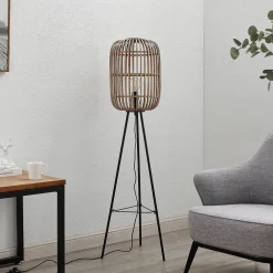 Lindby Gulvlamper|Gulvlamper > Canyana gulvlampe, 139 cm, natur, rattan, stativ
