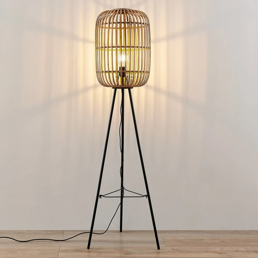 Lindby Gulvlamper|Gulvlamper > Canyana gulvlampe, 139 cm, natur, rattan, stativ