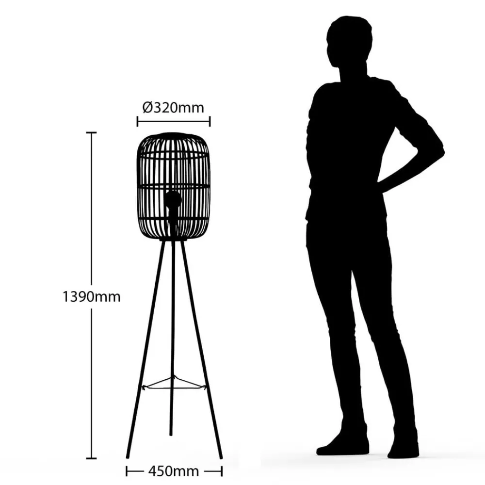 Lindby Gulvlamper|Gulvlamper > Canyana gulvlampe, 139 cm, natur, rattan, stativ