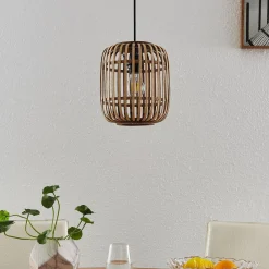 Lindby Pendellamper|Pendellamper > Canyana hængelampe, natur, rattan, Ø 22 cm